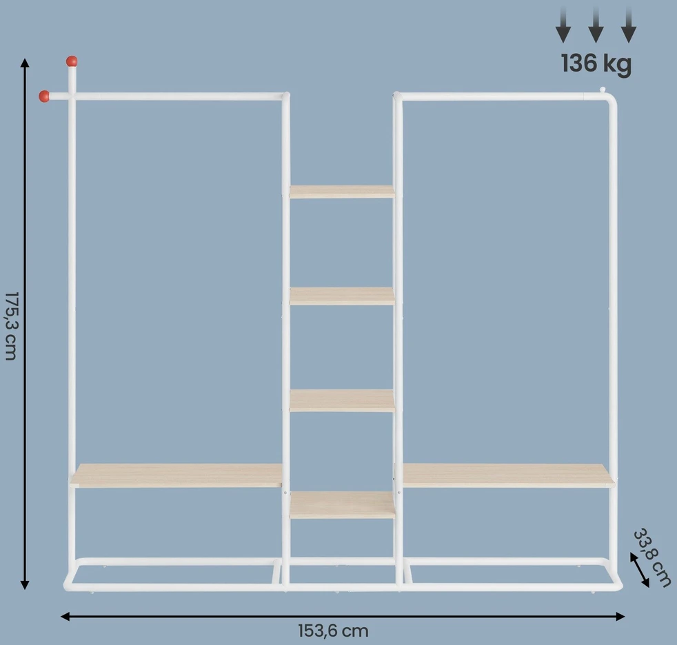 Songmics Kabykla, 33,8 x 163,6 x 175,3 cm