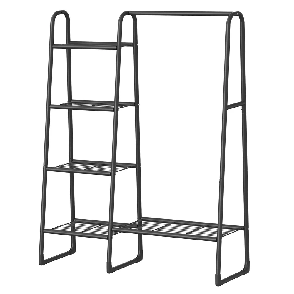 Songmics Drabužių stovas su 5 lentynomis 40x101,7x153,3 cm juodas