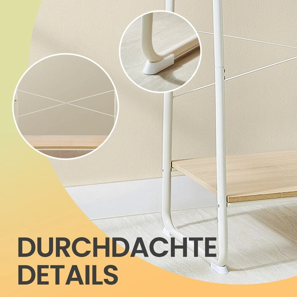 Lova Songmics Drabužių stovas su lentynomis ir kabliukais 45x120x160 cm