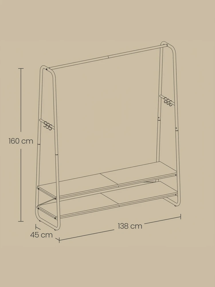 Lova Songmics Drabužių stovas 45 × 138 × 160 cm