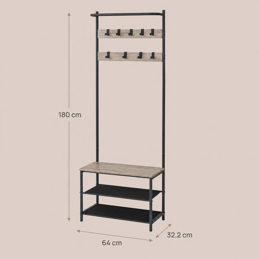 Songmics Kabykla su suoliuku 32,2x64x180 cm