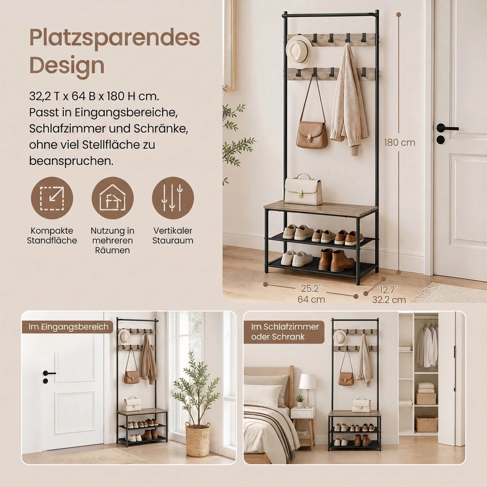 Songmics Kabykla su suoliuku 32,2x64x180 cm