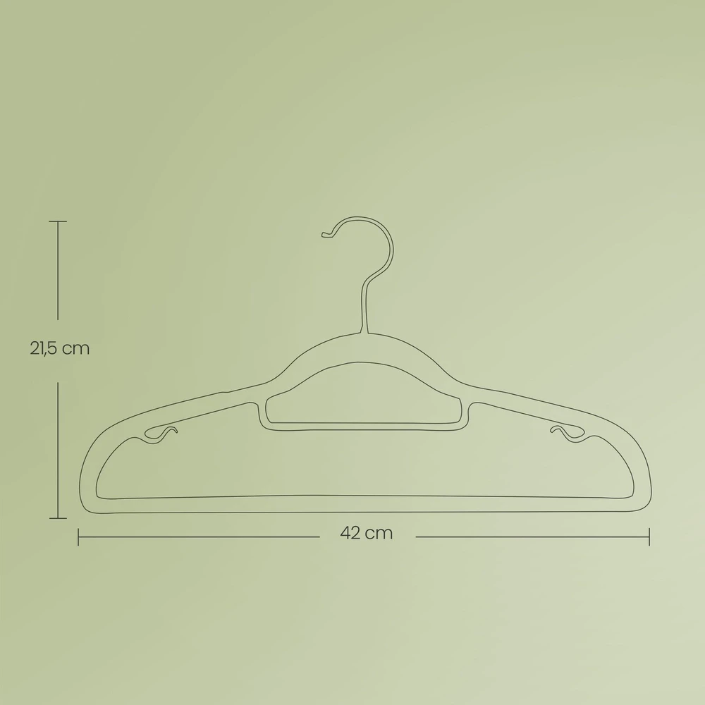 Songmics Drabužių pakaba, 42x0.6x21.5 cm, balta-pilka