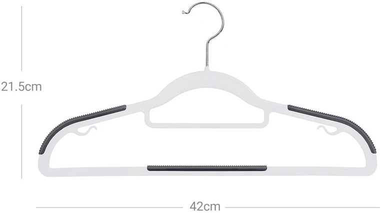 Songmics Drabužių pakabos, 42x0.6x21.5 cm, baltos
