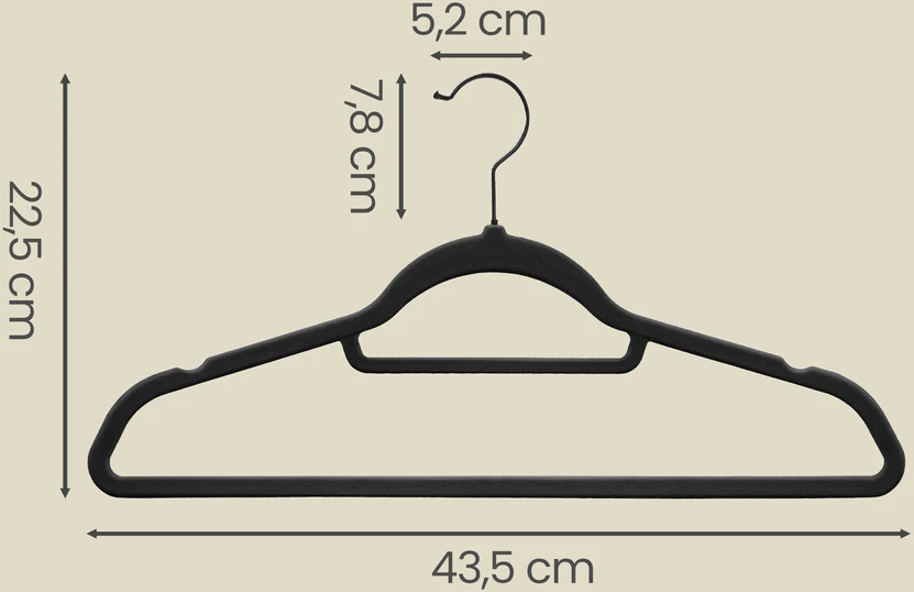 SONGMICS pakabų rinkinys, 50 vnt., 43,5 cm ilgio, juodos spalvos