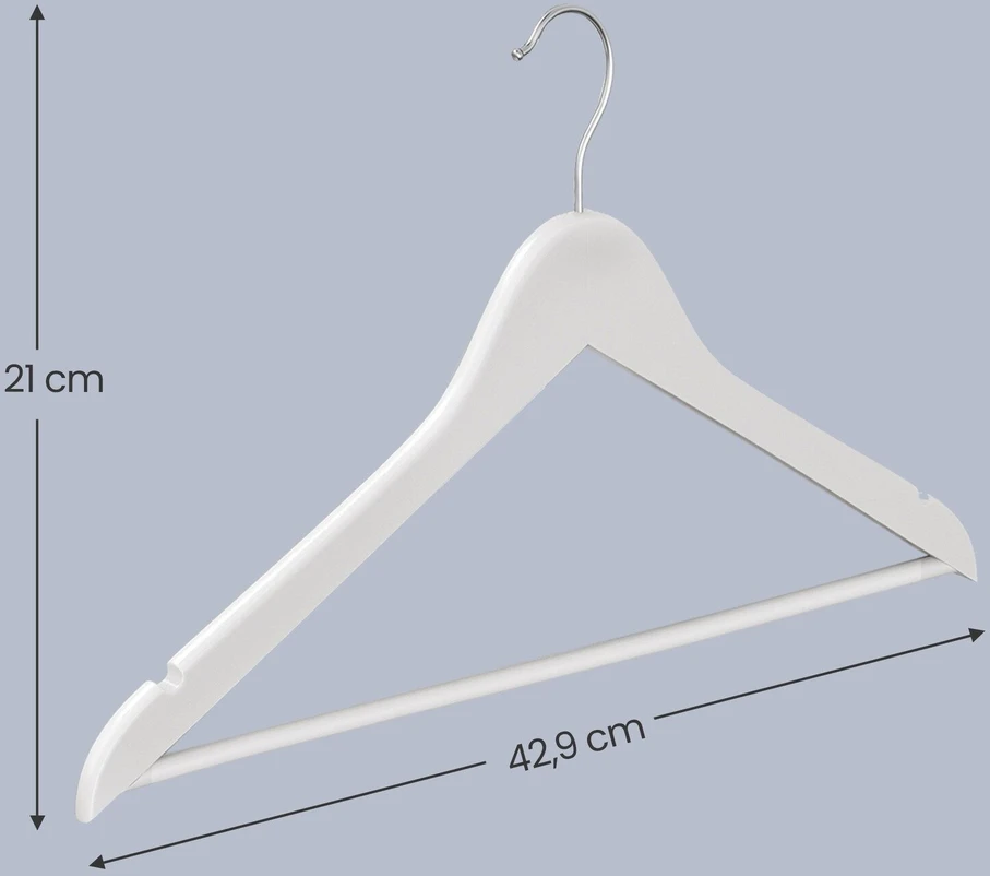Songmics Mediniės drabužių pakabos 42,9x21 cm, 30 vnt.