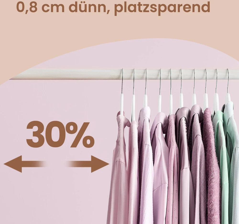 Songmics Kelnės pakabos, 30 vnt. rinkinys, medinės pakabos