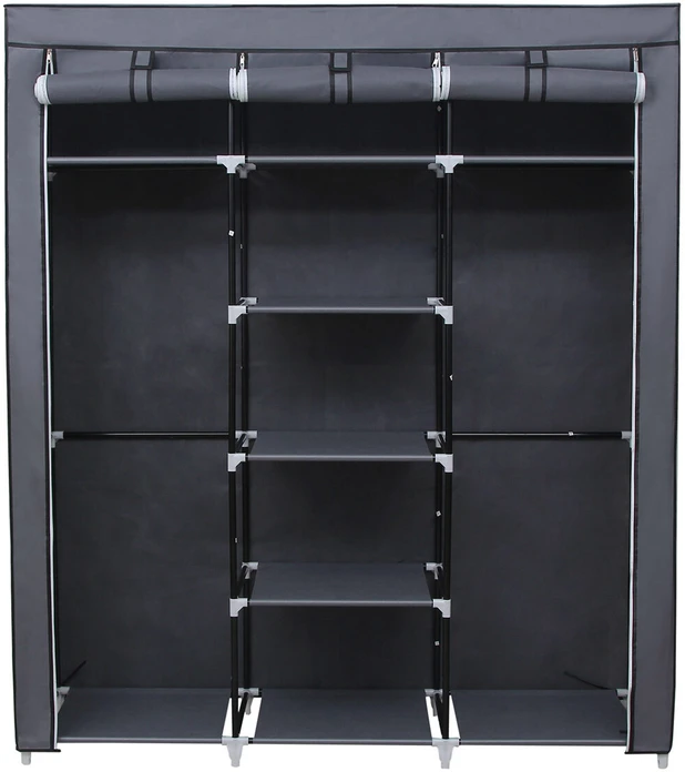 Songmics Didelė medžiaginė spinta 175 x 150 cm Pilka