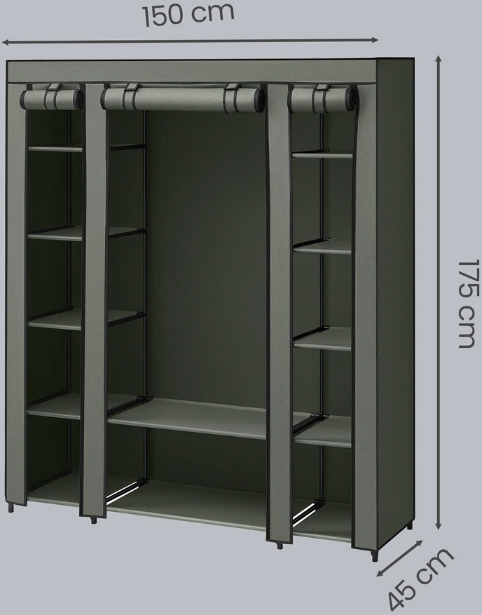 Songmics Drabužių spinta iš audinio, 45x150x175 cm