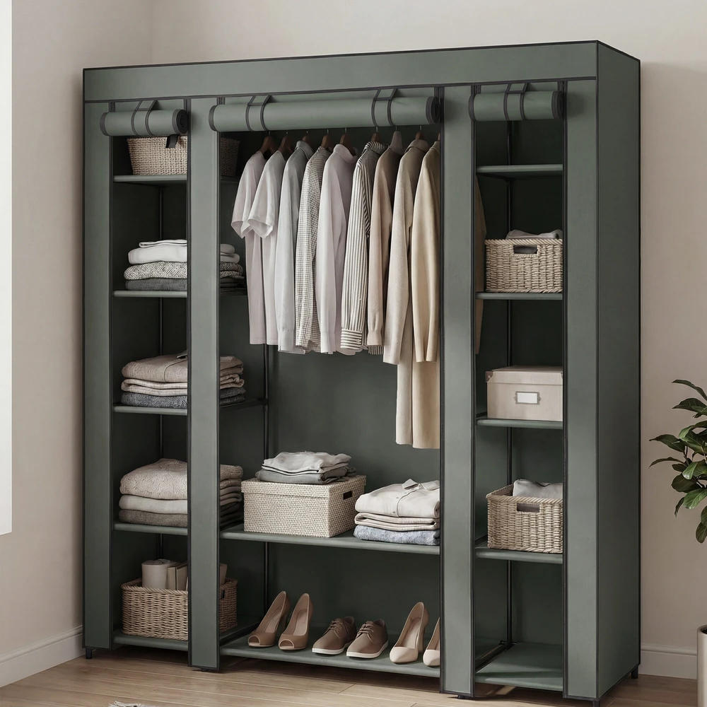 Songmics Drabužių spinta iš audinio, 45x150x175 cm