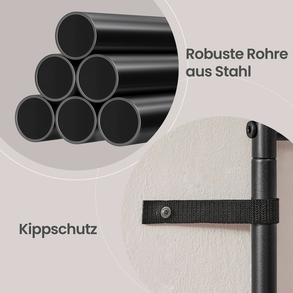Songmics Drabužių stovas, drabužinė su lentynomis, pagaminta iš metalo