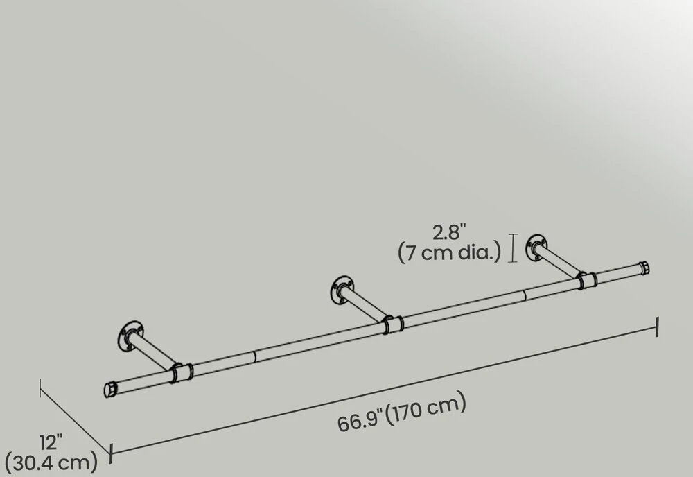 Songmics Drabužių stovas, 30,4x170x7 cm, juodas