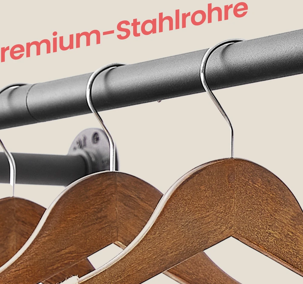 SONGMICS drabužių stovas sienai, 2 vnt. rinkinys, 30 x 84 x 7 cm, juodas