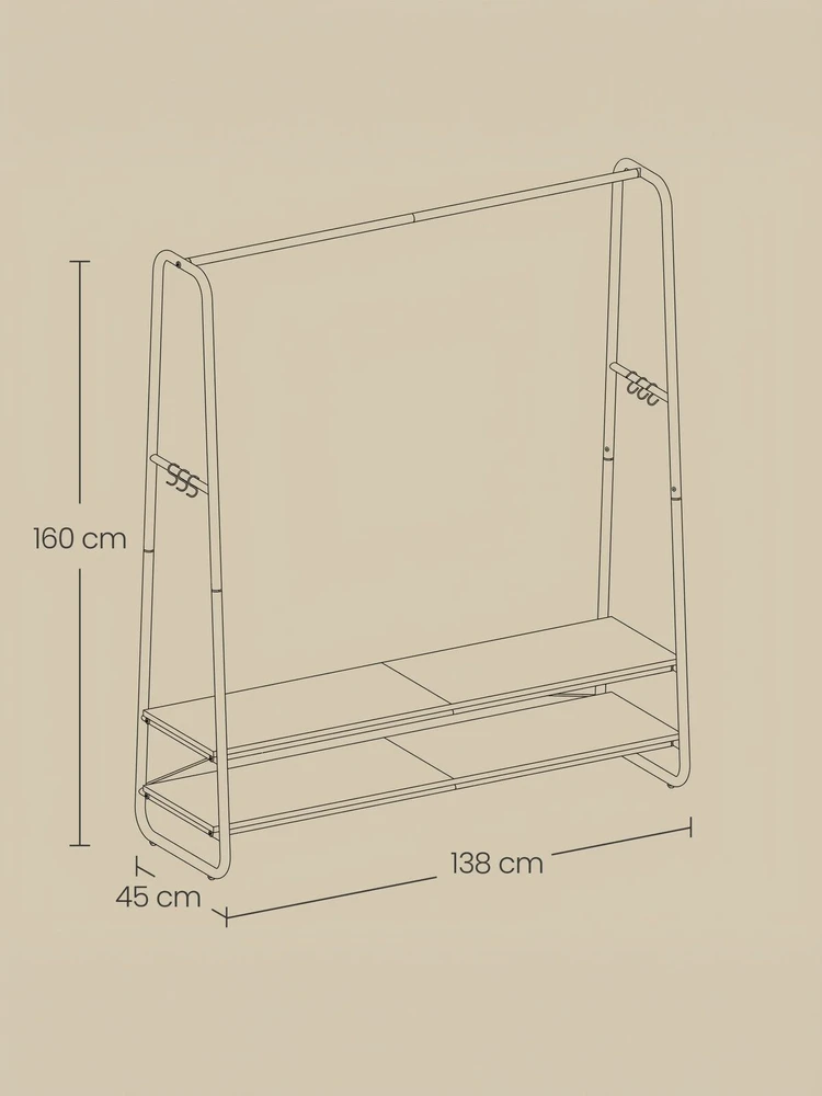 Lova Songmics Drabužių stovas 45 × 138 × 160 cm