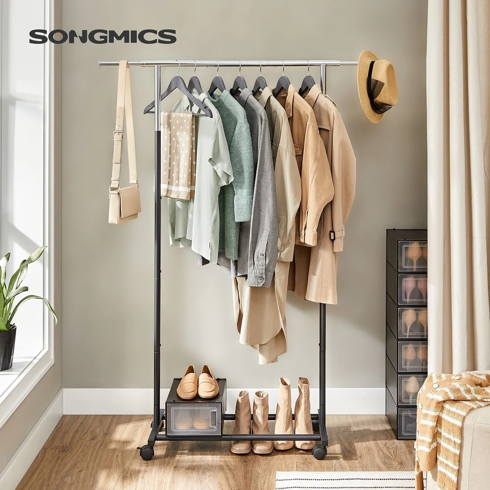 Songmics drabužių kabykla, juoda