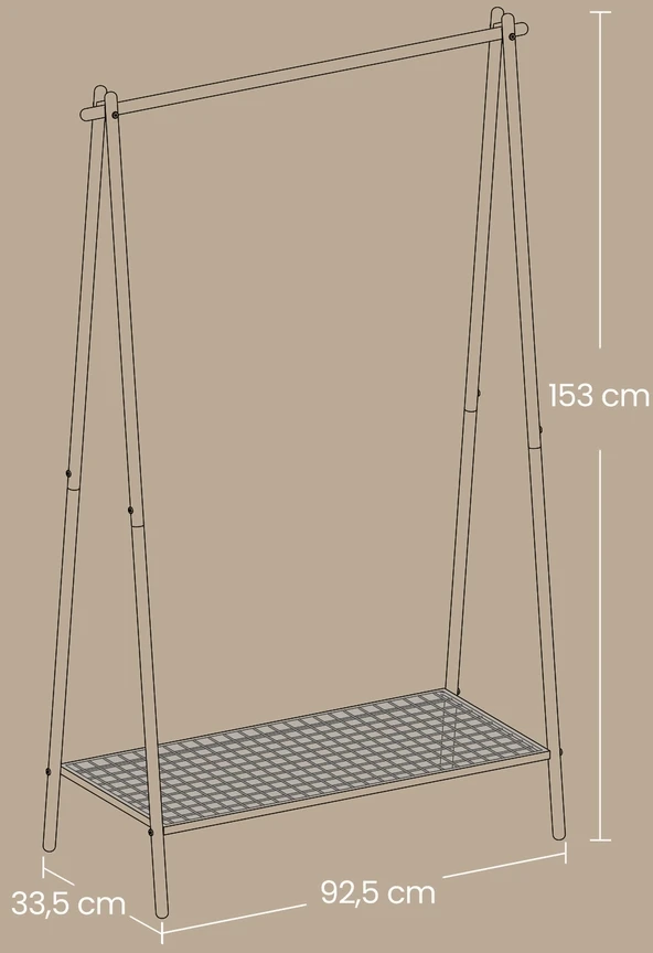 Songmics Drabužių stovas, 92.5x33.5x153 cm, Juodas