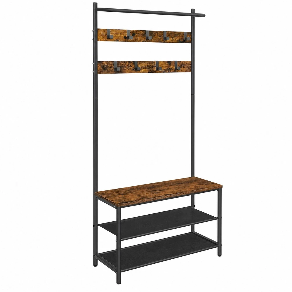 Songmics Drabužių kabykla su suoliuku VASAGLE, 32,2x64x180 cm