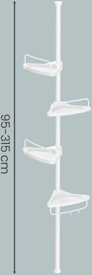Songmics Teleskopinė vonios lentyna 85-305 cm, balta