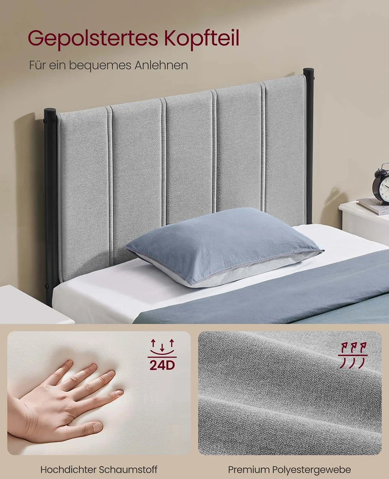 Songmics Viengulė lova 90 x 200 cm