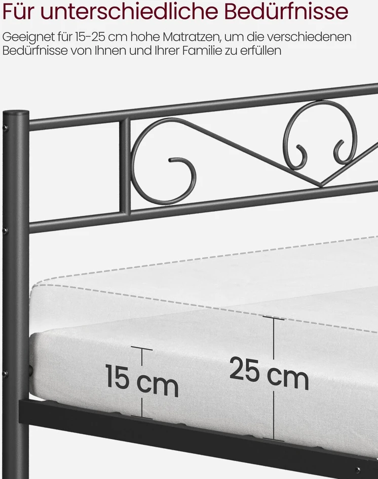 Songmics Vasagle Doppelbettgestell aus Metall