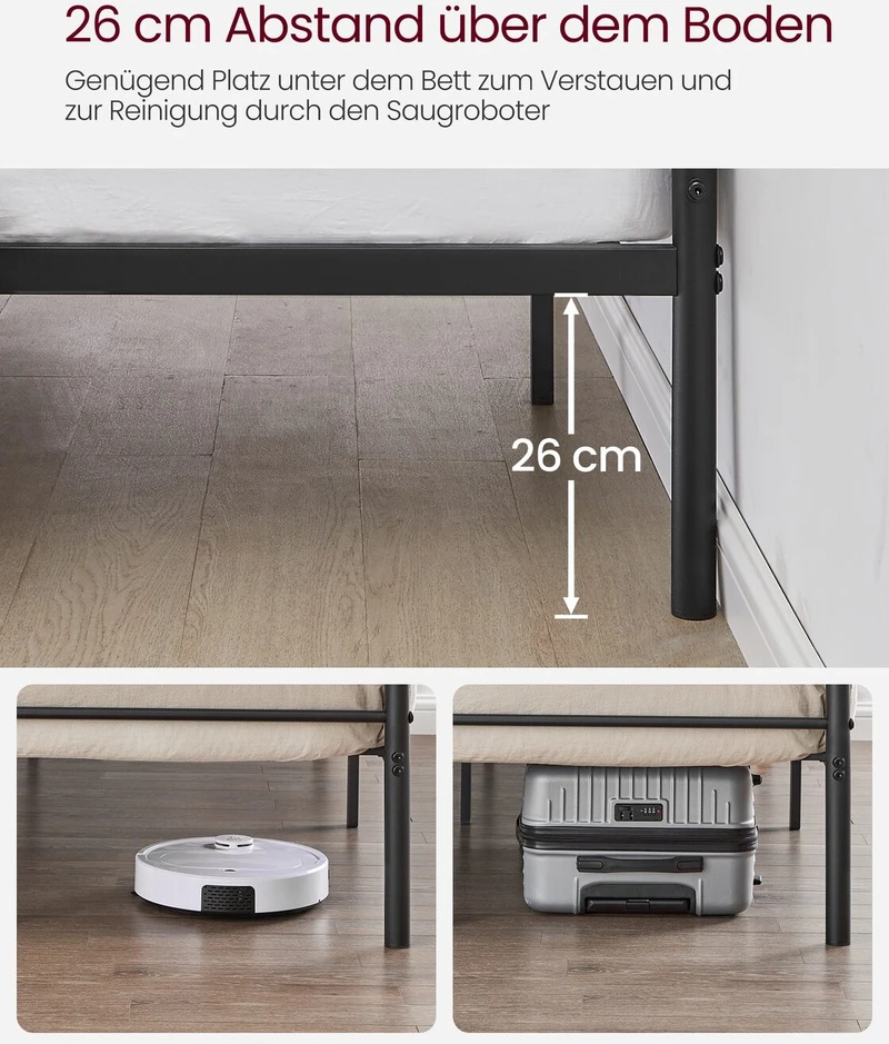 Songmics Vasagle Doppelbettgestell aus Metall