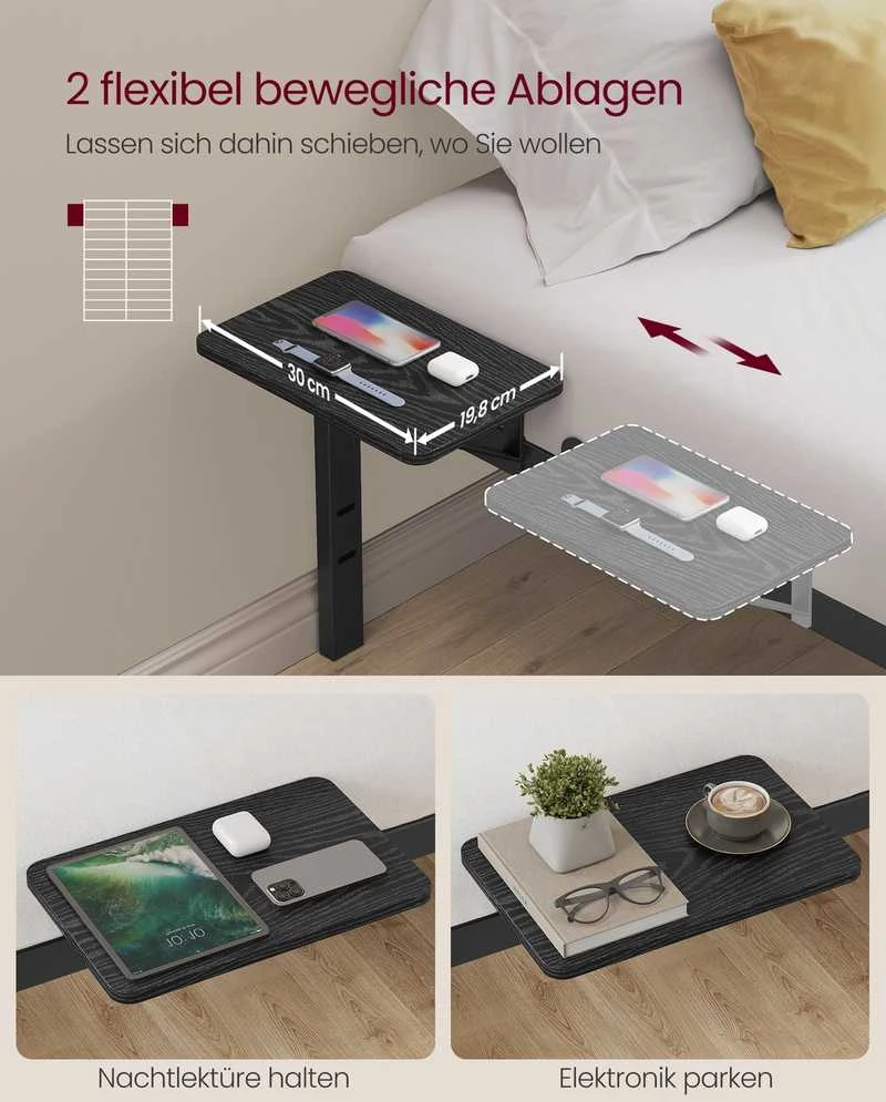 Songmics Vasagle 140 x 200 cm lova su metalinėmis lentynomis