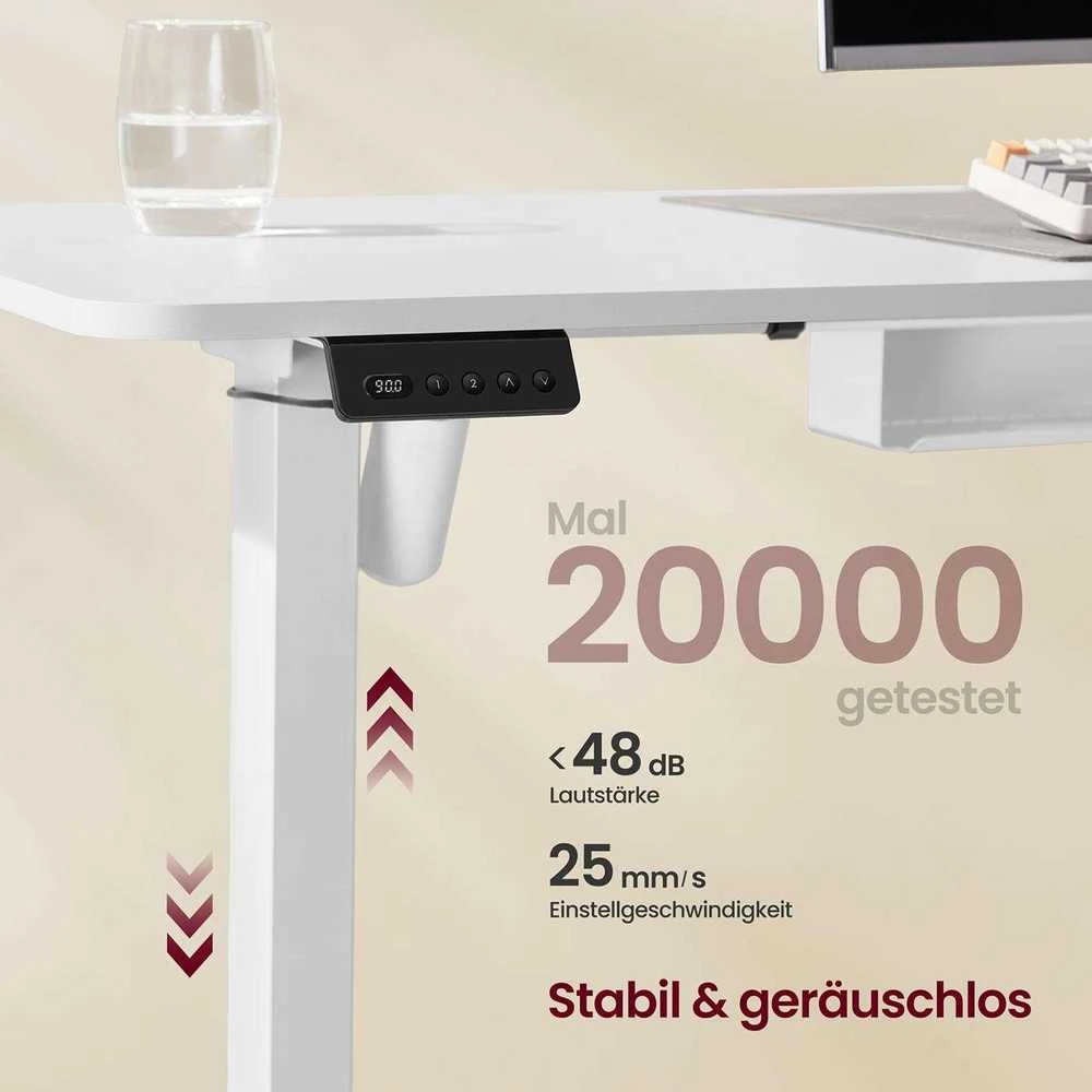 VASAGLE Elektra reguliuojamo aukščio kampinis stalas su įkrovimo stotele