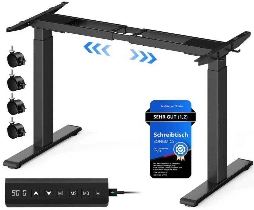 Songmics Reguliuojamo aukščio stalas su atminties funkcija