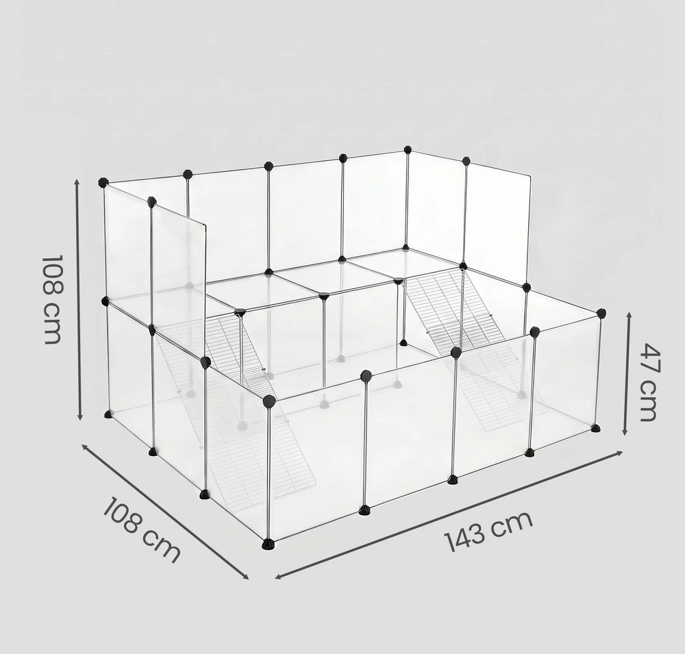 Songmics Smulkių gyvūnų aptvaras, 143 x 108 x 92 cm