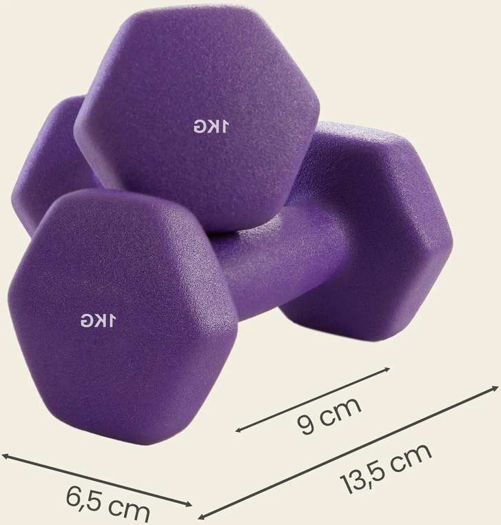 SONGMICS hanteliai, 2 vnt. rinkinys, 2 x 1kg