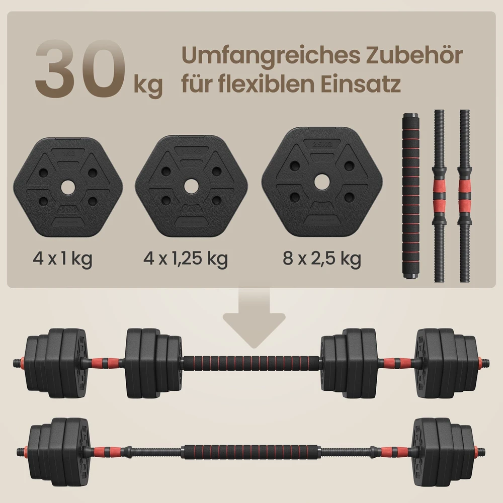 Songmics Hantelių rinkinys Hexagon 30 kg