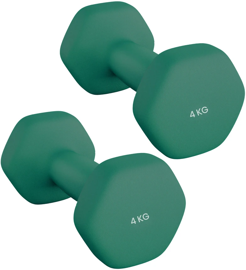SONGMICS hanteliai, 2 vnt. rinkinys, 4kg, jėgos treniruotės, namuose, biure, sporto salėje, juodi