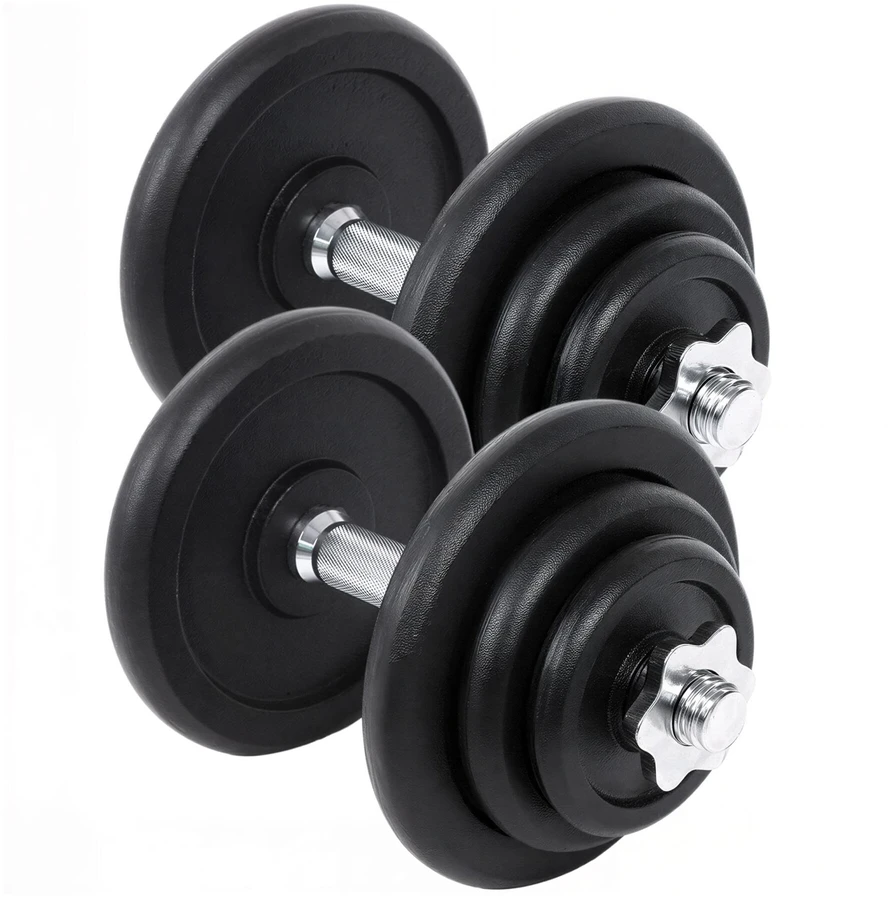 SONGMICS ketaus hanteliai su žvaigždės formos užraktais, vyrams, 2 vnt. rinkinys, 40 kg