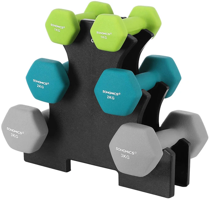 Songmics Hantel-Set 1, 2, 3kg Grau-Grün