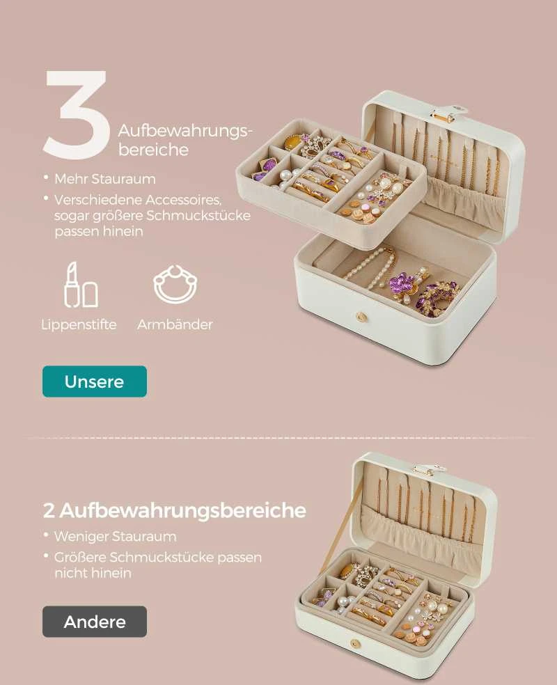 Songmics Juvelyrinių dirbinių dėžutė didesniems aksesuarams Dovanų idėja Debesų balta
