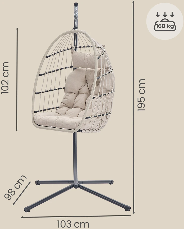 Songmics Sūpama kėdė balta