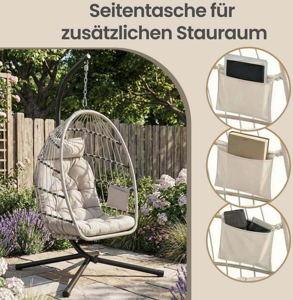 Songmics Sūpama kėdė balta