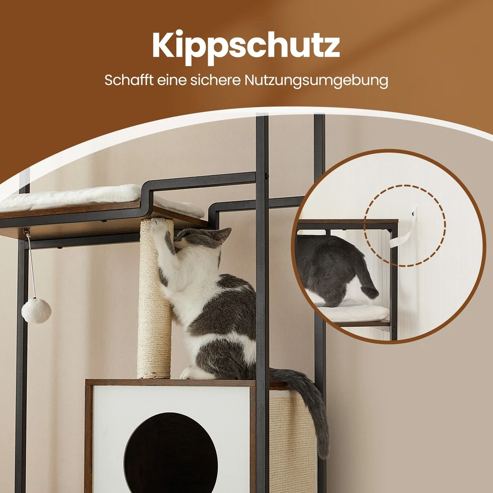 Songmics Kačių draskyklė su pliušinėmis pagalvėmis 114 cm