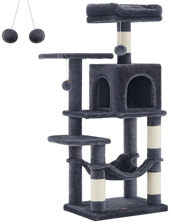 Songmics Feandrea Draskyklė 112 cm su platformomis ir hamaku dūmų pilka