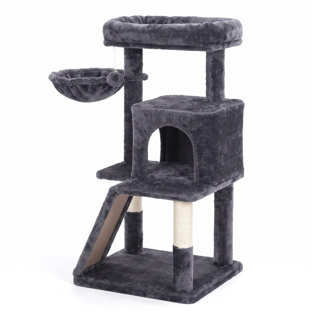 Songmics Kačių draskyklė 96 cm, su urvu ir gultu