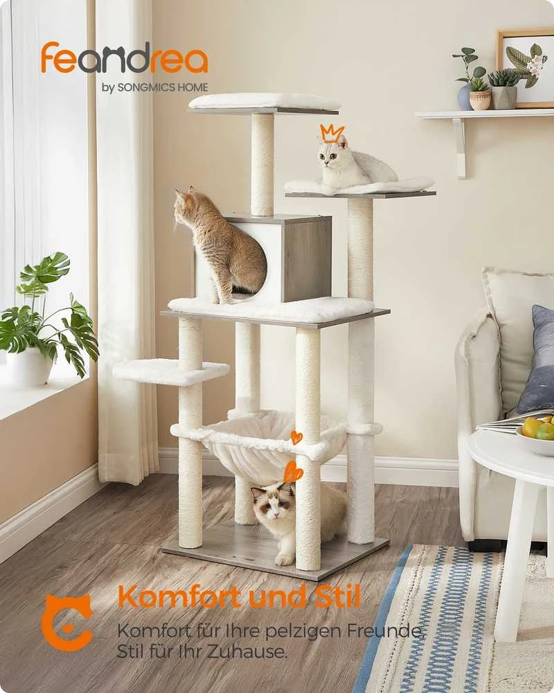 Songmics Feandrea Kačių medis 138 cm su platformomis