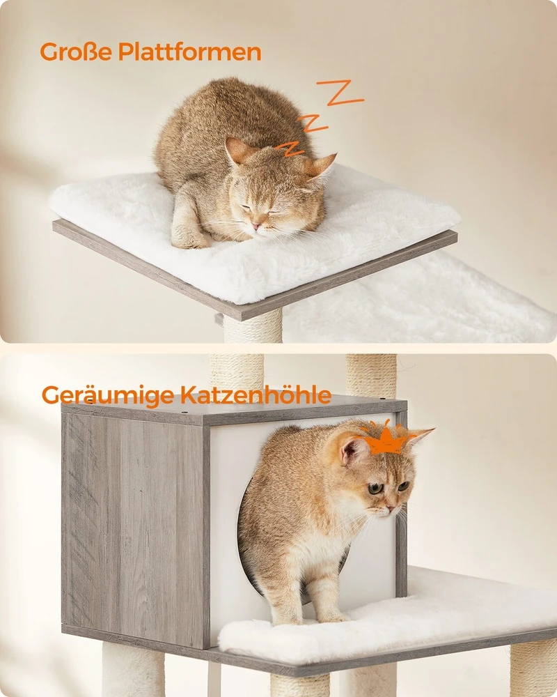 Songmics Feandrea Kačių medis 138 cm su platformomis