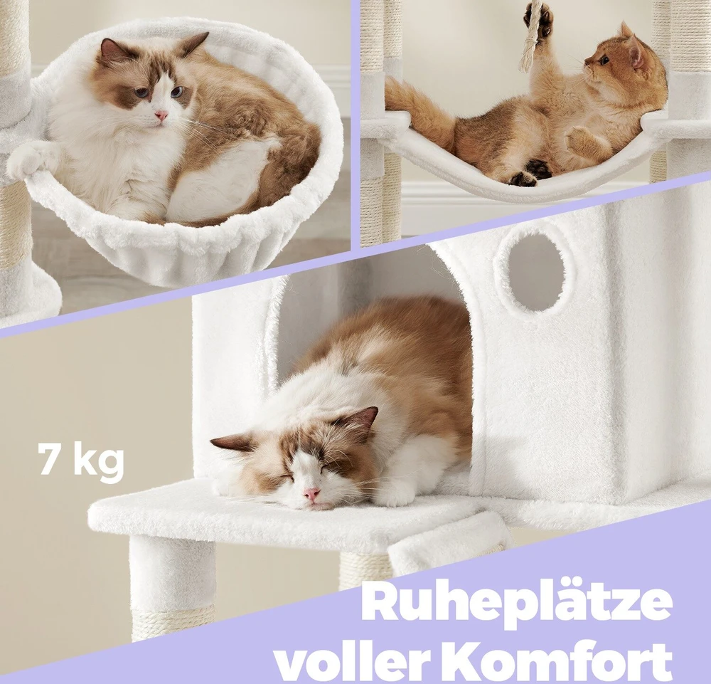 Songmics Feandrea Draskyklė 206 cm aukščio, kačių medis, su 13 draskyklių