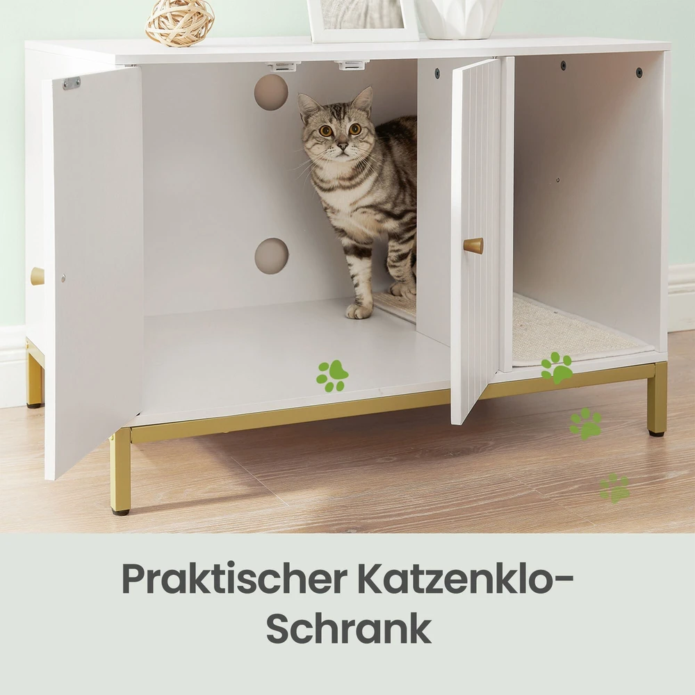 Songmics Spintelė 80 x 50 x 55 cm baltos ir auksinės spalvos