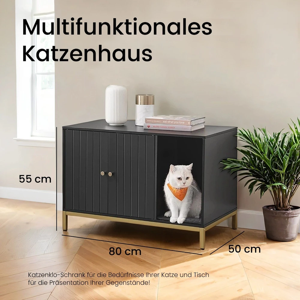 Songmics Katės tualeto spintelė 80 × 50 × 55 cm