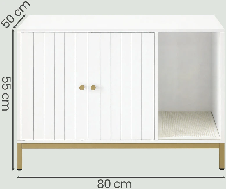 Songmics Spintelė 80 x 50 x 55 cm baltos ir auksinės spalvos