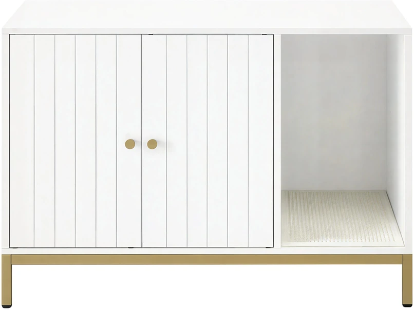 Songmics Spintelė 80 x 50 x 55 cm baltos ir auksinės spalvos