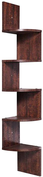 VASAGLE kampinė lentyna su 4 lentynomis, 33.4 x 33.4 x 125 cm, 6955880393282