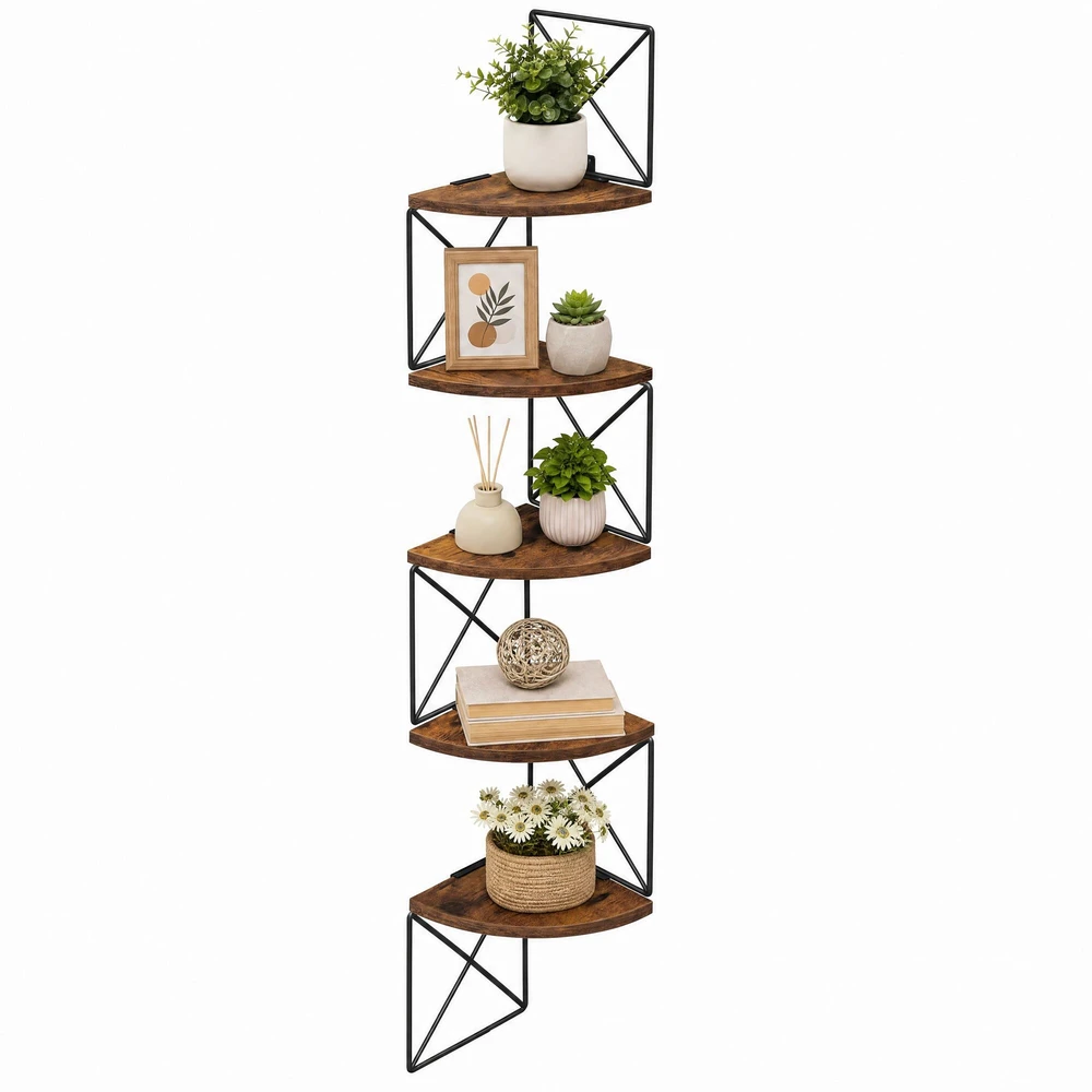 Songmics Kampinė lentyna VASAGLE, 5 lygiai, 20 x 20 x 127,5 cm