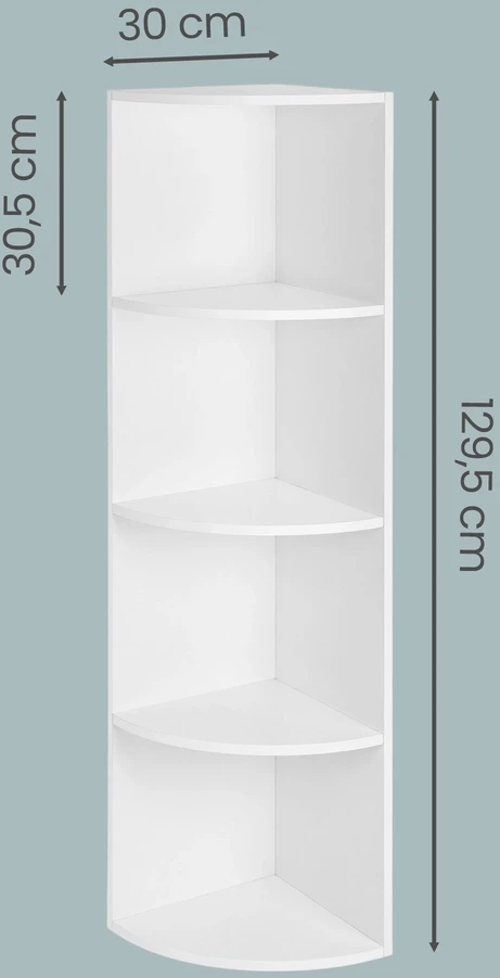 Songmics Kampinė lentyna 30 x 129,5 x 30 cm